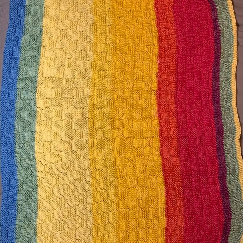 {Knit Baby Blanket} 🧺 basket weave design